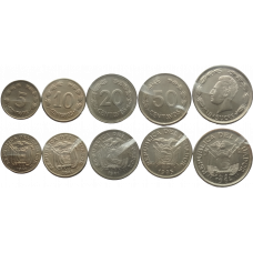 Эквадор 5 10 20 50 сентаво 1 сукре 1919-1987 год Набор из 5 монет