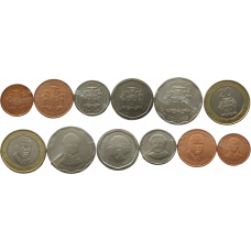 Ямайка 10 25 центов 1 5 10 20 долларов 1969-2022 год Набор из 6 монет