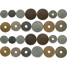 Япония 1 5 10 сенов 1920-1944 год Набор из 13 монет