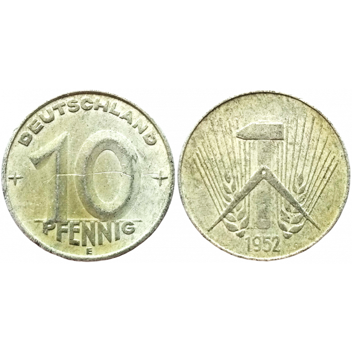 Германия - ГДР 10 пфеннигов 1952 E год KM# 7