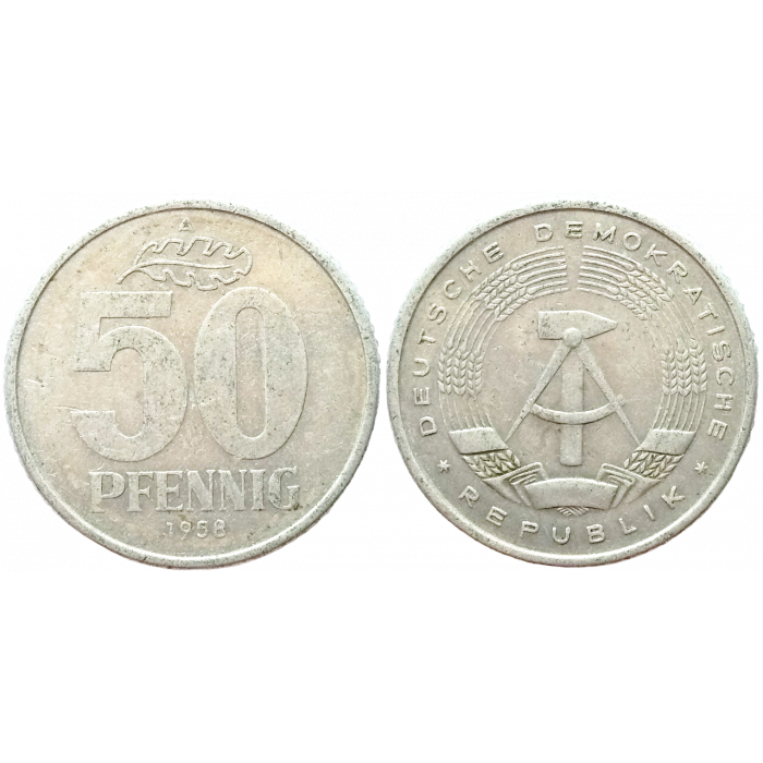 Германия - ГДР 50 пфеннигов 1958 год KM# 12.1