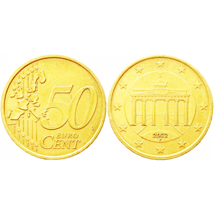 Германия 50 евроцентов 2002 F год KM# 212