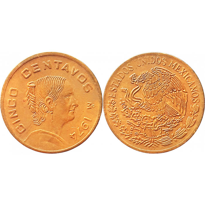 Мексика 5 сентаво 1974 год KM# 427