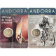 Андорра 2 евро 2024 год BUNC 100 лет лыжному спорту в Андорре и Чемпионат мира по маунтинбайку Набор из 2 монет