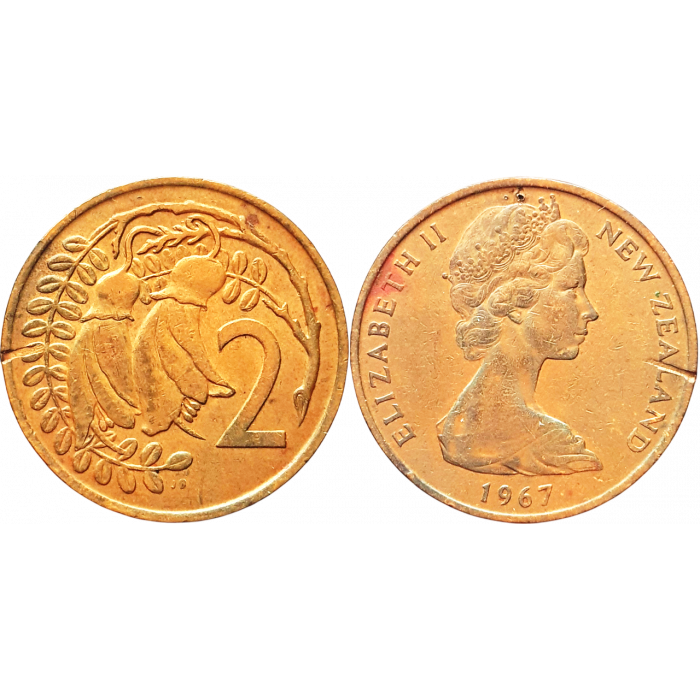 Новая Зеландия 2 цента 1967 год KM# 32