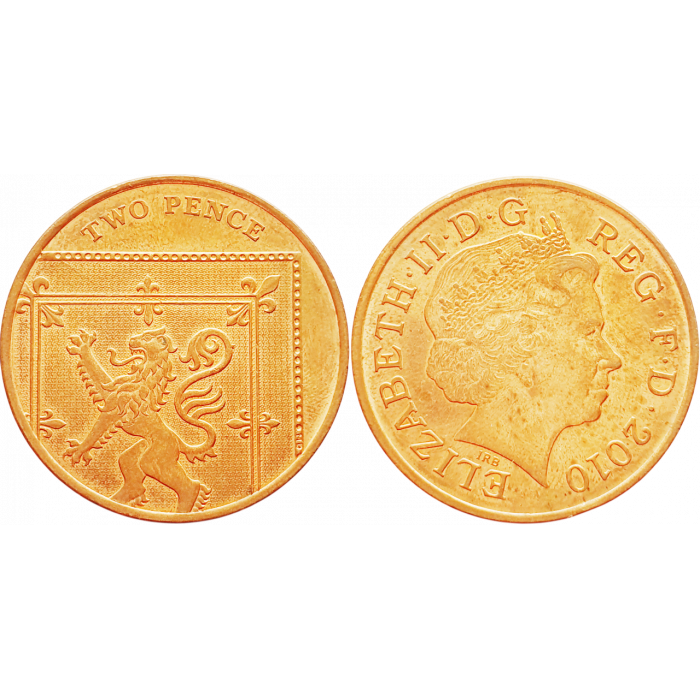 Великобритания 2 пенса 2010 год KM# 1108 Королева Елизавета II (1982 - 2022)