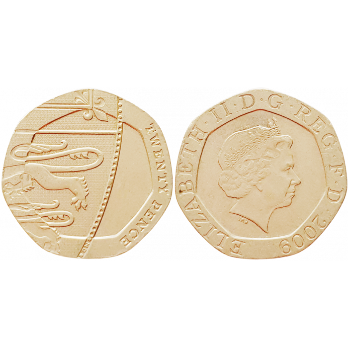 Великобритания 20 пенсов 2009 год KM# 1111 Королева Елизавета II (1982 - 2022)