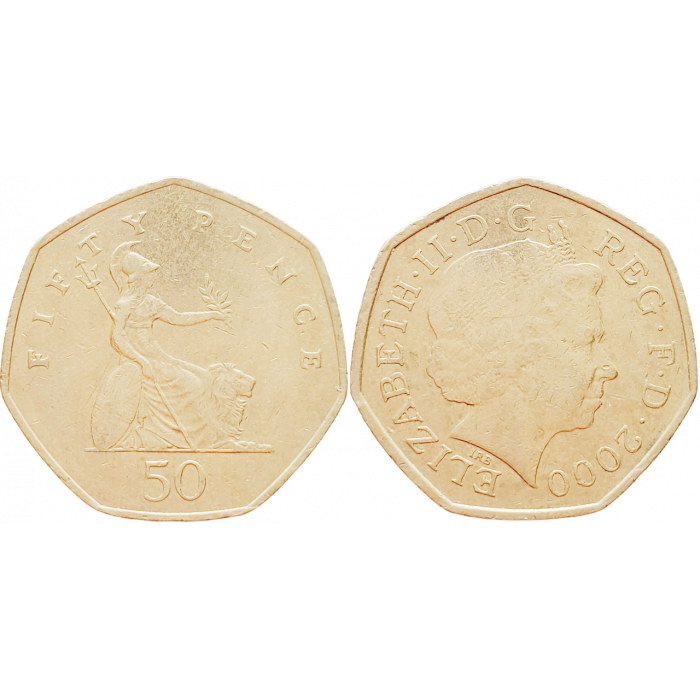 Великобритания 50 пенсов 2000 год KM# 991 Королева Елизавета II (1982 - 2022)