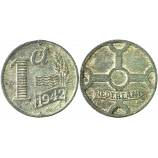 Нидерланды 1 цент 1942 год KM# 170