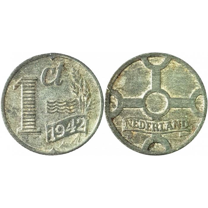 Нидерланды 1 цент 1942 год KM# 170