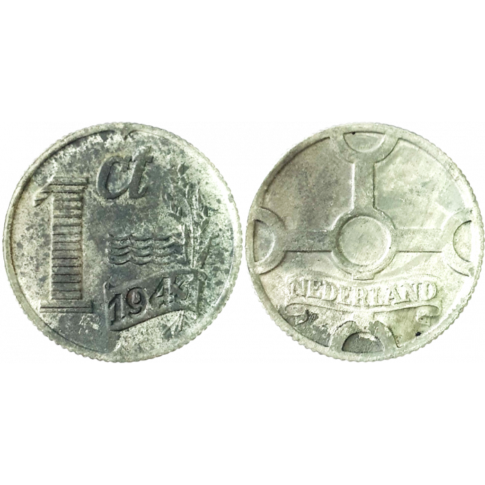 Нидерланды 1 цент 1943 год KM# 170
