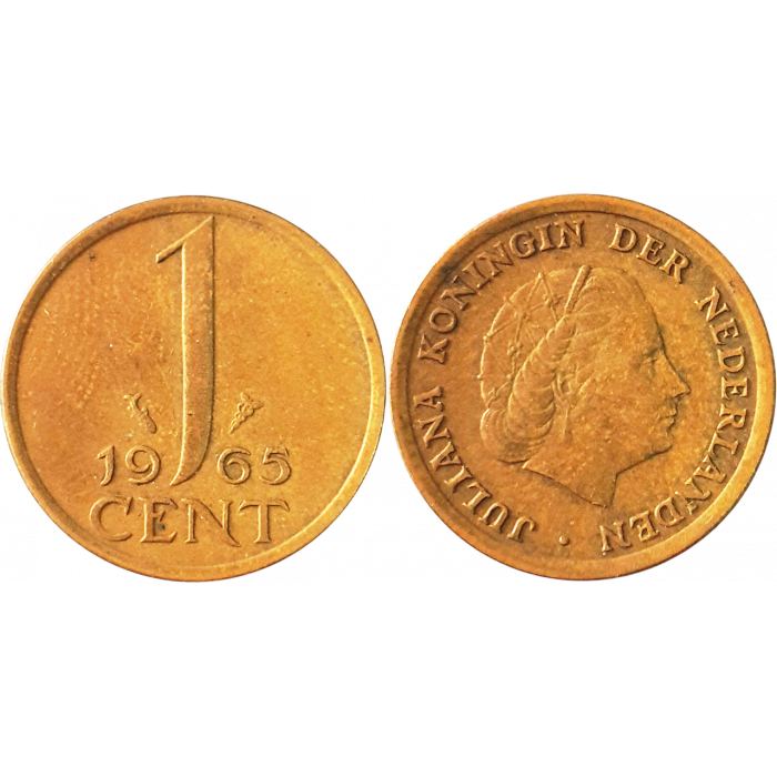 Нидерланды 1 цент 1965 год KM# 180