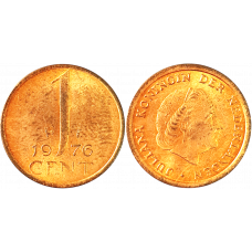 Нидерланды 1 цент 1976 год KM# 180