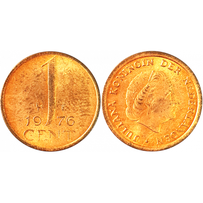 Нидерланды 1 цент 1976 год KM# 180