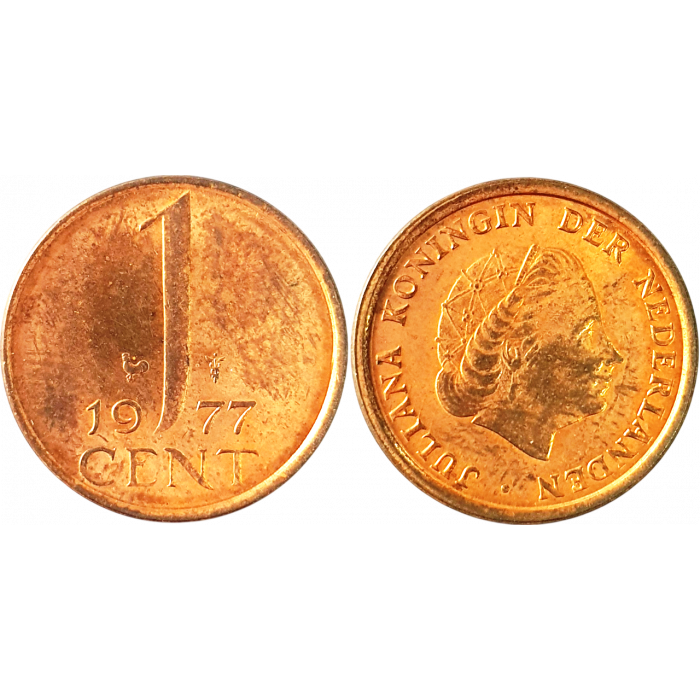 Нидерланды 1 цент 1977 год KM# 180