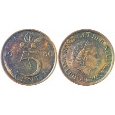 Нидерланды 5 центов 1980 год KM# 181