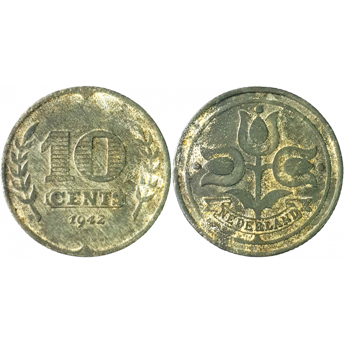 Нидерланды 10 центов 1942 год KM# 173