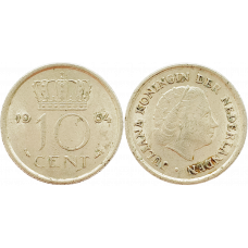 Нидерланды 10 центов 1964 год KM# 182