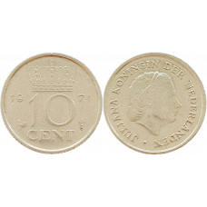 Нидерланды 10 центов 1971 год KM# 182
