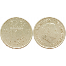 Нидерланды 10 центов 1977 год KM# 182