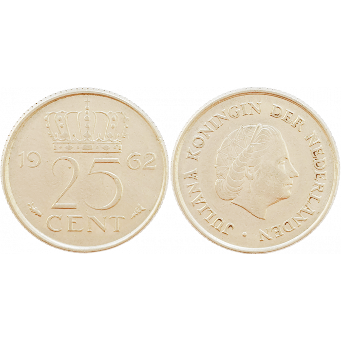 Нидерланды 25 центов 1962 год KM# 183