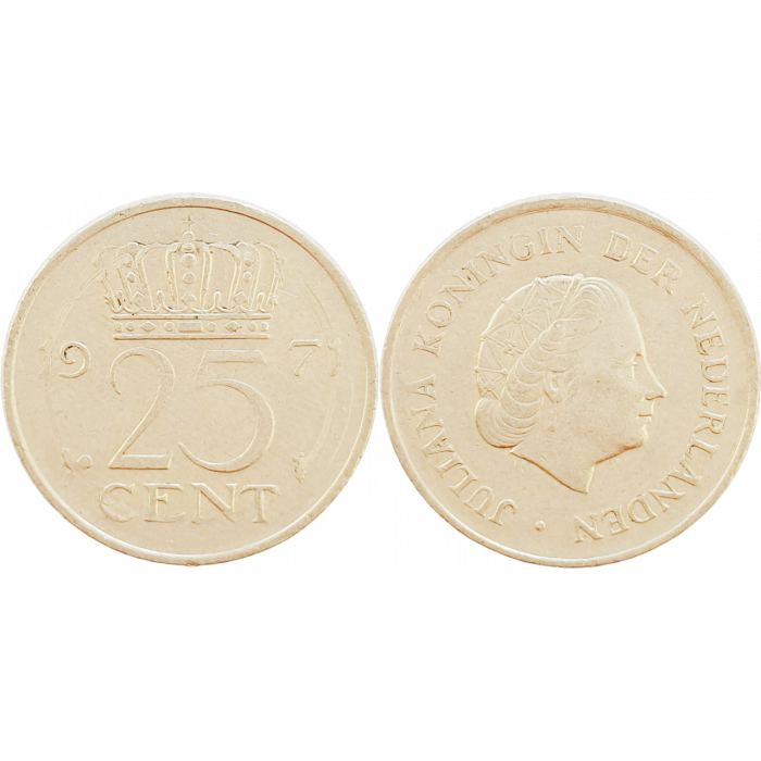 Нидерланды 25 центов 1971 год KM# 183