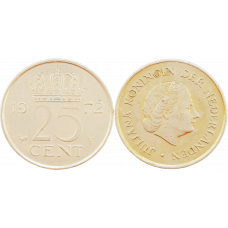 Нидерланды 25 центов 1972 год KM# 183