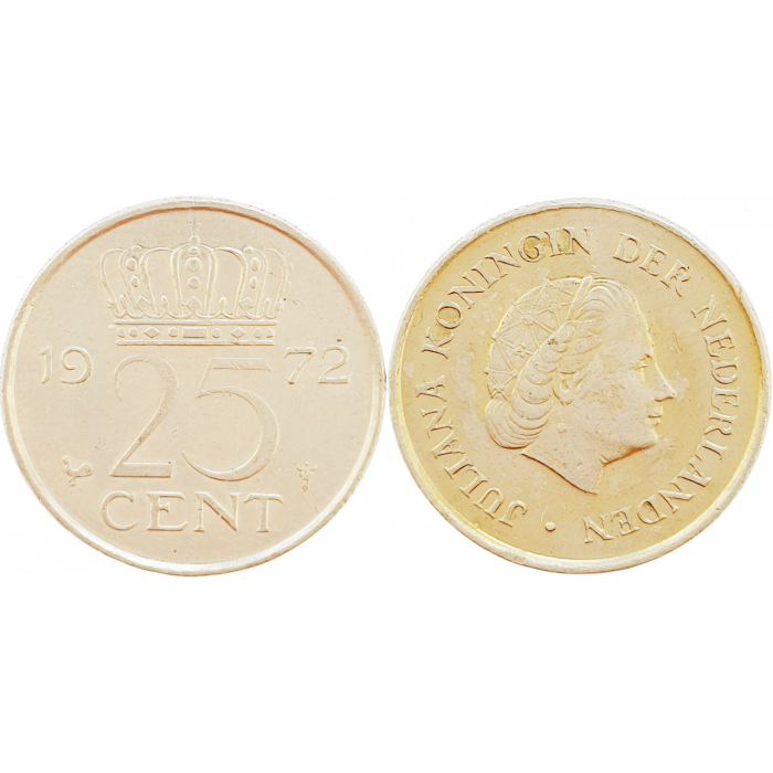 Нидерланды 25 центов 1972 год KM# 183