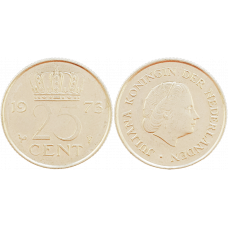 Нидерланды 25 центов 1973 год KM# 183