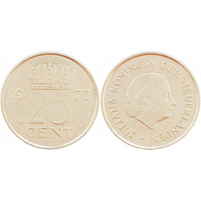 Нидерланды 25 центов 1973 год KM# 183