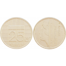 Нидерланды 25 центов 1987 год KM# 204