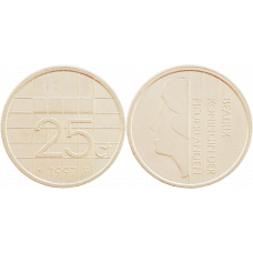 Нидерланды 25 центов 1997 год KM# 204