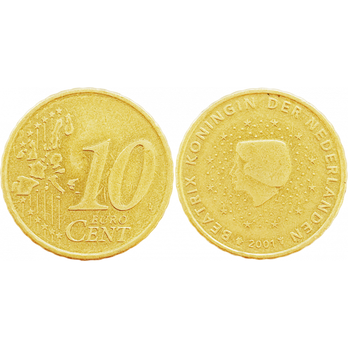 Нидерланды 10 евроцентов 2001 год KM# 236