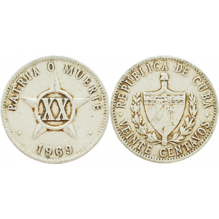 Куба 20 сентаво 1969 год KM# 35