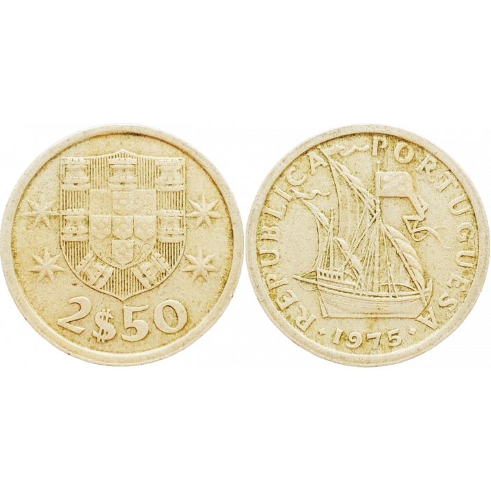 Португалия 2,5 эскудо 1975 год KM# 597