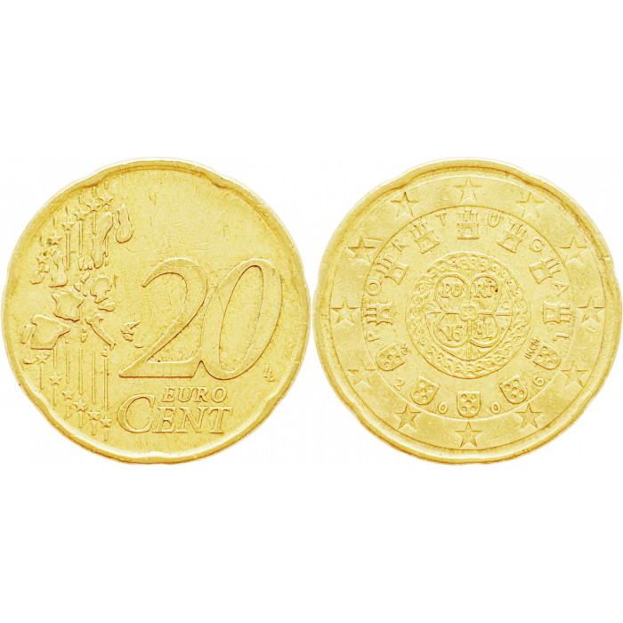 Португалия 20 евроцентов 2006 год KM# 744