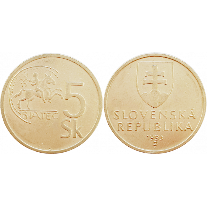 Словакия 5 крон 1993 год KM# 14