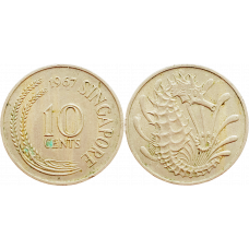 Сингапур 10 центов 1967 год KM# 3