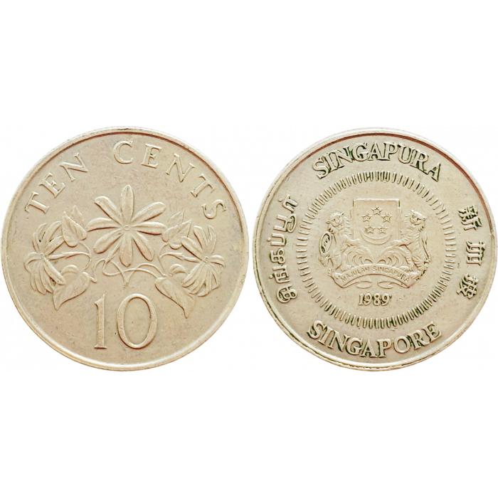 Сингапур 10 центов 1989 год KM# 51
