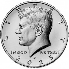 США 1/2 доллара 2025 D год UNC KM# A202b Полдоллара Кеннеди