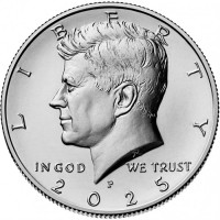 США 1/2 доллара 2025 P год UNC KM# A202b Полдоллара Кеннеди