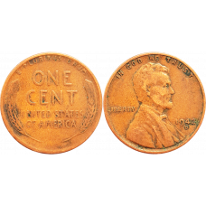 США 1 цент 1942 D год KM# 132 Wheat Penny, Линкольн