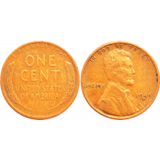 США 1 цент 1944 D год KM# A132 Wheat Penny, Линкольн