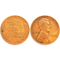 США 1 цент 1945 год KM# A132 Wheat Penny, Линкольн