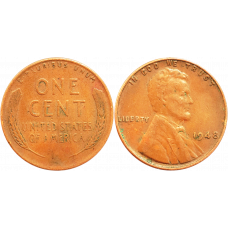 США 1 цент 1948 год KM# A132 Wheat Penny, Линкольн