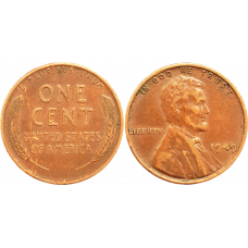 США 1 цент 1949 год KM# A132 Wheat Penny, Линкольн