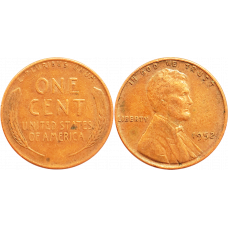 США 1 цент 1952 год KM# A132 Wheat Penny, Линкольн