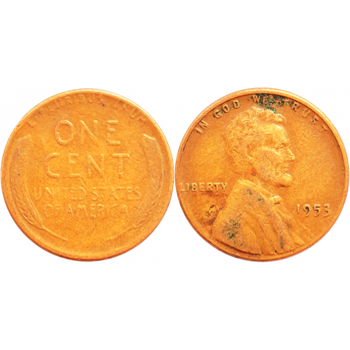 США 1 цент 1953 год KM# A132 Wheat Penny, Линкольн
