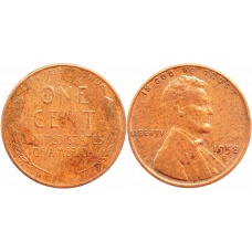 США 1 цент 1958 D год KM# A132 Wheat Penny, Линкольн