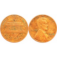 США 1 цент 1960 D год KM# 201 Lincoln Cent